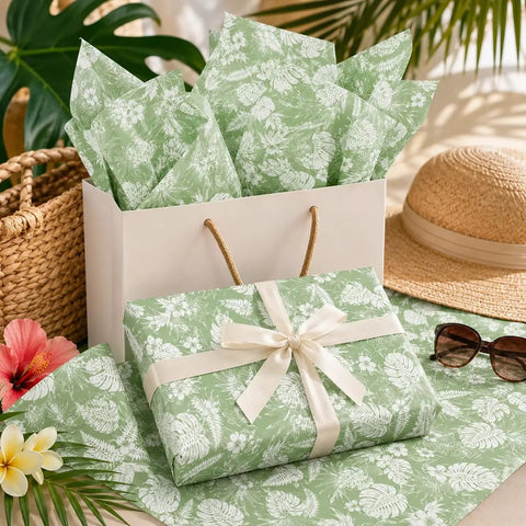 Sage Green Monstera Tissue Paper 50 Sheets 20x14 Inches Easy To Use Dope Gift Wrapping And Party Decor Tropical Plant Theme Gift