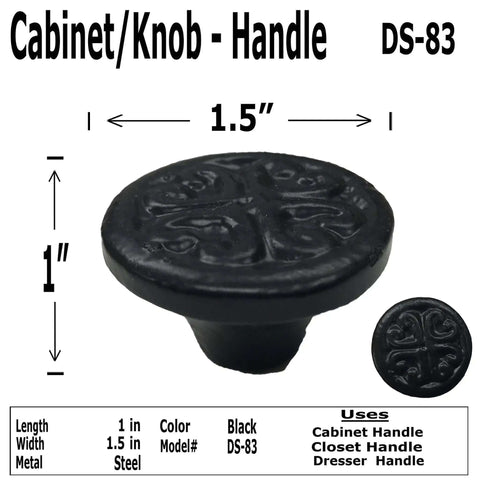 Old School Vintage Cast Iron Four Hearts Barn Door Pull 1.5 Inch Rustic Black Cabinet Drawer Gate Hardware for Farmhouse Decor.
