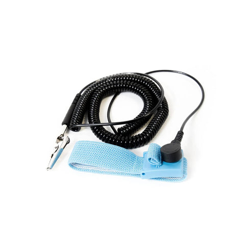 ESD Anti-Static Fabric Adjustable Wrist Strap With 12 Foot Cord 1 Megohm Resistor 4 mm Snap Blue Pro Safety Gear For Electronics