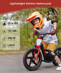 Kids Electric Dirt Bike 340W Racing Motorcycle With 24V Detachable Battery, Brushless Motor, Safe 3 Speed Modes, 16 Inch Off Road Tires, Mini Motocross Bike For Ages 5 To 12, Lightweight Yet Rugged Red, child riding