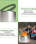 Carbon Steel 23 Inch Fire Pit Stand For Outdoor Hangouts Stable Base For Solo Stove Yukon And 27 Inch Pits convenient storage and portability.