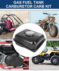 Fuel Tank And Carburetor Kit For 212cc 196cc Go Kart Mini Bike Engines Six Point Five HP GX160 GX200 Coleman CT200U BT200X KT196 Baja Warrior Massimo MB200 Black, shown with go-kart and mini bike applications.