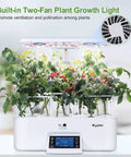Dope Seventeen Pod Hydroponic Growing System With Dual Fans And 24W Full Spectrum Grow Light Smart Control Panel with plants