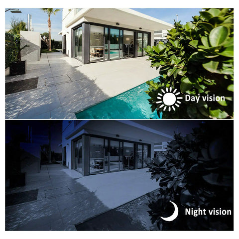 Outdoor day and night view using 8 Channel WiFi Home Security Camera System With 1296P Clarity NVR Kit Includes Four 3MP Waterproof CCTV IP Cameras For Outdoor And Indoor Use Easy Setup No Fuss Monitoring With Real Time Alerts And Remote Viewing.