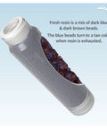 Clear view of All In One Sediment Carbon Block And Mixed Bed Color Changing Deionization Filter Replacement Kit For RO Water Systems.