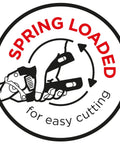 Ultra Sharp 8 Inch Kitchen Shears And Garden Snips In Red With Safety Lock demonstrating spring-loaded feature for easy cutting