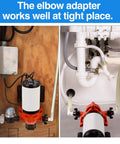 Must-Have Half Inch NPT To Barbed Elbow And Straight Swivel RV Water Pump Fittings Kit With 360 Degree Swivel Adapters, Fits One Half Inch Outlet Pumps, Includes Thread Seal Tape Pex Female Fittings Four Pack; elbow adapter in tight RV plumbing space