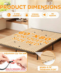 Queen Size Bamboo Bunkie Board Heavy Duty Bed Base Under Mattress, 60x80 inch dimensions with zip ties shown.
