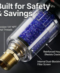 Desiccant Air Dryer System For Pneumatic Tools And HVLP Spray Guns, Removes Oil, Water And Moisture, with blue beads.