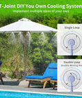 Misting Irrigation Kit For Plants With One Quarter Inch And One Half Inch Tubing setup near poolside with loungers