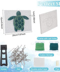 3D String Art Kit For Adults Beginners DIY Sea Turtle Craft Includes All Accessories And Frame Easy Poke Board Setup Home Wall Decor Perfect Holiday Gift For Christmas And Mother's Day
