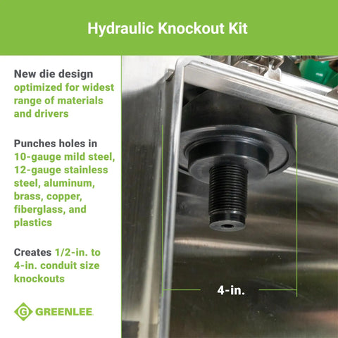 Close-up of 4-inch die in 11 Ton Hydraulic Knockout Punch Kit With Hand Pump And Ram, From Half Inch To Four Inch Slug Buster Punches