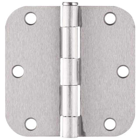 Sturdy Steel Interior Door Hinges 3.5 In By 3.5 In Rounded 5/8 In Radius Satin Nickel 10 Pack Pre Lubricated No Squeak Water Resistant