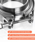 1.75 Inch V Band Clamp With Flange Kit Stainless Steel 304 for turbo downpipes and exhaust systems close-up view.