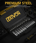 Heavy Duty 25 Piece Torx Bit And E Socket Set Made From Tough S2 Alloy And Chrome Vanadium Steel Drop Forged mechanic tools in toolbox.