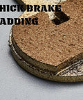 Close-up of thick sintered metal pad from Four Pairs Bicycle Disc Brake Pads For Mechanical BB5 with long lasting grip.