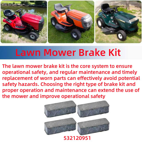 Replacement Lawn Mower Brake Pad Kit Heavy Duty 4 Pack Fits Craftsman Poulan AYP John Deere Husqvarna 532120951 image