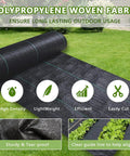 Heavy Duty 3 Ft By 250 Ft Weed Blocker Landscape Fabric for gardens and landscapes, black polypropylene woven geotextile cloth