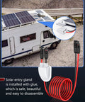 RV with solar panels and Solar Extension Cable Kit 10AWG With Dual Entry Gland And Male And Female Connectors Preassembled 10 Ft Wire