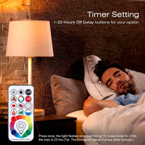 Ultra Straight Fire RGBW LED Bulb, E26 Dimmable Screw Base, Wireless Remote With Digital Timer, 120 Shades For Chill Home Ambient Or Epic Weekend Party Glow
