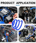 Top Tier 6.6 Ft Blue Silicone Vacuum Hose Line Kit With 6 Sizes For Cars And Vans High Pressure At 130 Psi Great For Any Auto Repair Job in engine bays