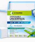 Top Shelf Absorbent Adult Incontinence Pads And Heavy Duty Bed Rescue Chucks 36X36 Disposable Six Layer SAP Core Quick Gel Pad for leaky bladders.
