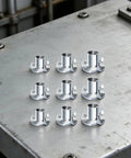 Bulk Pack 210 Units 1/4 20 T Connector Coated Four Point Attachments For Woodworking And Mechanical Installations on metal surface