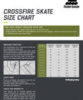 Crossfire Skate Size Chart with shoe measurements and fitting instructions for Crossfire Slalom Inline Skates For Adults Black Urban Performance Gear Secure Fit With Canting Cuff Anatomical Tongue And Plush Padding Easy 45 Micro Adjustable Buckle For Precision Control Ride Ready.