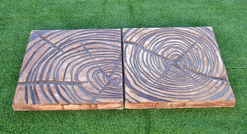 DIY Concrete Molds Set, 5 Pcs ABS Plastic Stone Paver Molds For Garden Pathways And Patios shown in brown stone texture