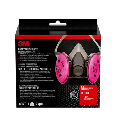 P100 Performance Mold And Lead Paint Removal Respirator Medium Size With NIOSH Approved P100 Filters Carbon Layer Reduces Odor Lightweight Comfort Pro Grade Build And Adjustable Head Straps