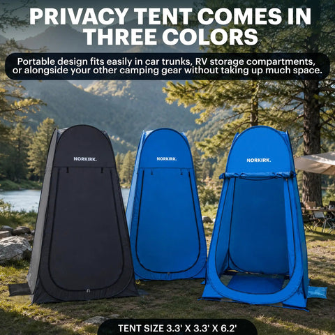 Three Pop Up Privacy Tent With Mesh Floor For Quick Outdoor Shower, Changing Room, Portable Toilet Stall And Private Shelter