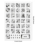 Vintage Date Clear Stamps Top Shelf Seal Set featuring various date designs in black and white on a 11cm x 16cm sheet.