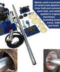 HQHAOTWU line boring machine kit with blue base, long rod, 45–160 mm bore, 300 mm travel, 110V