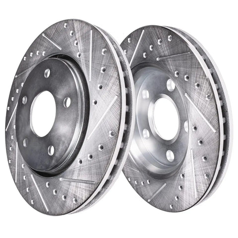 Front Brake Kit With 12.60 Inch Drilled And Slotted Rotors And Ceramic Pads For 2016 2020 Kia Sorento And 2017 2018 Santa Fe Sport