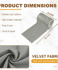 Premium Gray Velvet Fabric Repair Patches Self Adhesive Couch Menders For Sofa Car Seat And Jacket Holes Tough As Nails Microfiber Tear Covers, 4x30 inch tape.