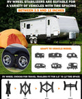 Heavy Duty X Shape Wheel Chocks For RVs And Travel Trailers With Wrench Anti Move Pair Stabilizers For Campers Universal Fit