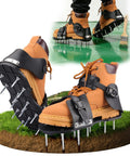 Lawn Aeration Shoes With 2 Inch Stainless Steel Spikes Adjustable Straps Tool Free Setup Grass Aerator Sandals on green lawn
