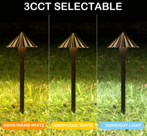 Selectable 3000K 4000K 5000K LED Landscape Pathway Lights Pack of 6 Low Voltage 5W 12V 15V AC DC Waterproof Yard patio garden lighting