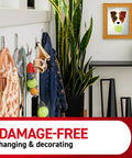 Damage Free Wall Hanger Set With Adhesive Strips Matte Black Double Hooks No Tools Needed Holds Up To 4 Lbs Easy Peel And Stick Install Perfect For Home Decor Cabinets And Doors Without Holes, hangers with accessories and decor