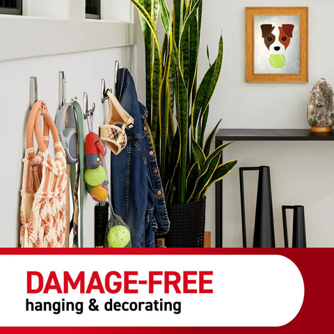 Damage Free Wall Hanger Set With Adhesive Strips Matte Black Double Hooks No Tools Needed Holds Up To 4 Lbs Easy Peel And Stick Install Perfect For Home Decor Cabinets And Doors Without Holes, hangers with accessories and decor