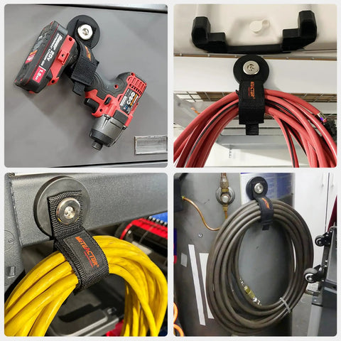 Two Pack Heavy Duty Magnetic Hooks With Rubber Coated Magnets Strong Hold Up To 20 Lbs Garage And Workshop Storage, organizing tools and cables