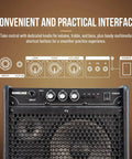 Front panel of 20W Portable Drum And Keyboard Amp With Dual Drivers For Home Practice, Bluetooth Five Point Zero Wireless Streaming
