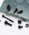 Top Shelf Pro Stash 641 Piece Metric Machine Screws And Bolts Assortment Kit featuring M2 M2.5 M3 M4 M5 black bolts and nuts.