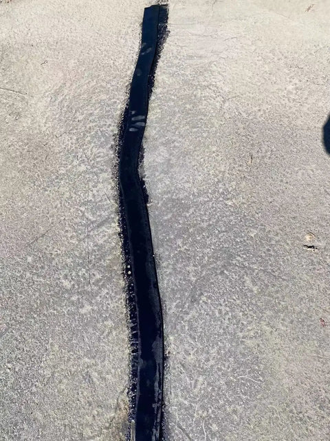 Real Beefy Rubberized Asphalt Crack Sealer Tape, 3 Mm Thick Premium Roll 3 Inches By 65 Feet applied on asphalt crack