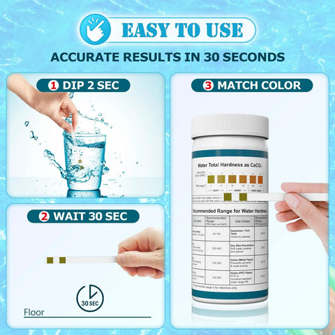Dual Pad Hard Water Test Kit For Home Use With Lab Quality Results No Lab Visit Easy To Use And Great For Softeners Appliances And Showers For Home Water Needs And Easy Maintenance, 100-strip bottle