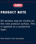 Product note about oil residue on new Diskus Solid Body Storage Padlock 80mm Wide For Lock It Down Storage And Transport With 2 Keys
