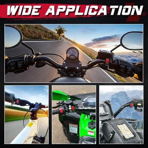 Motorcycle LED Light Wiring Harness Kit With Handlebar Switch And 10 Amp Fuse For ATV Dirt Bike Ebike Scooters Ride Ready Driving And Fog Lights 12V 4.8 Foot Cable 22mm Bar