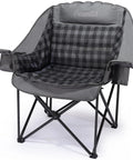 Heavy Duty Camping Chair For Adults Ultra Padded Folding XL Oversized Wide Seat With Cup Holder Supports 500 Lbs showing front view
