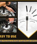 Portable Must Have Dirt Bike Tire Changing Tool Kit Fits 16 To 21 Inch Wheels with Rack and Pinion System in use