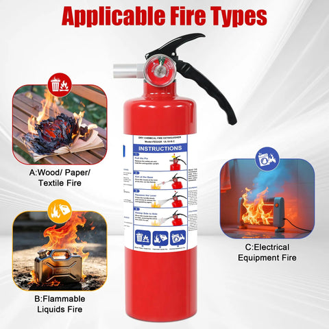 Solid Gear 2 Pack ABC Dry Chemical Fire Extinguisher 2.5 Lb Handles Any Flames From Kitchen Grease To Electrical Shorts Straight Up Keep Ya Covered With Fast Acting Defense Right In Your Garage Or Car